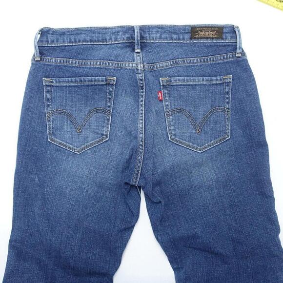 Levi's Boyfriend Jeans Women's 6P Medium Blue Denim Cotton Straight Leg Zip Fly - Picture 7 of 10